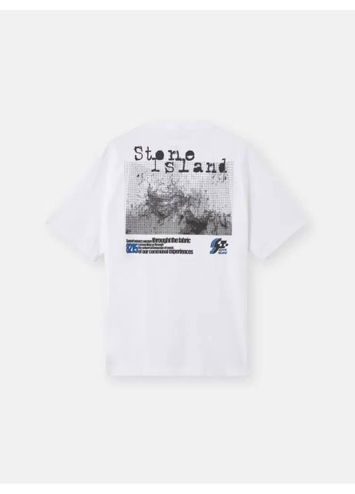 Черная мужская футболка с передним и задним принтом в стиле stone island No Brand Футболка