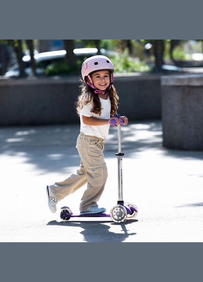 Самокат серії "Mini Deluxe Fairy Glitter LED" – ПУРПУРОВИЙ (до 50 kg, 3-х колісний, світло) (MMD207) Micro (326850958)