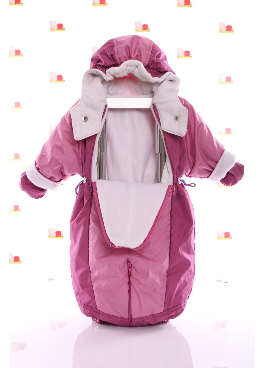 Комбінезон Трансформер для дівчинки на флісі рожевий зі сливовим 86 см (27917) BABYKROHA (297199149)