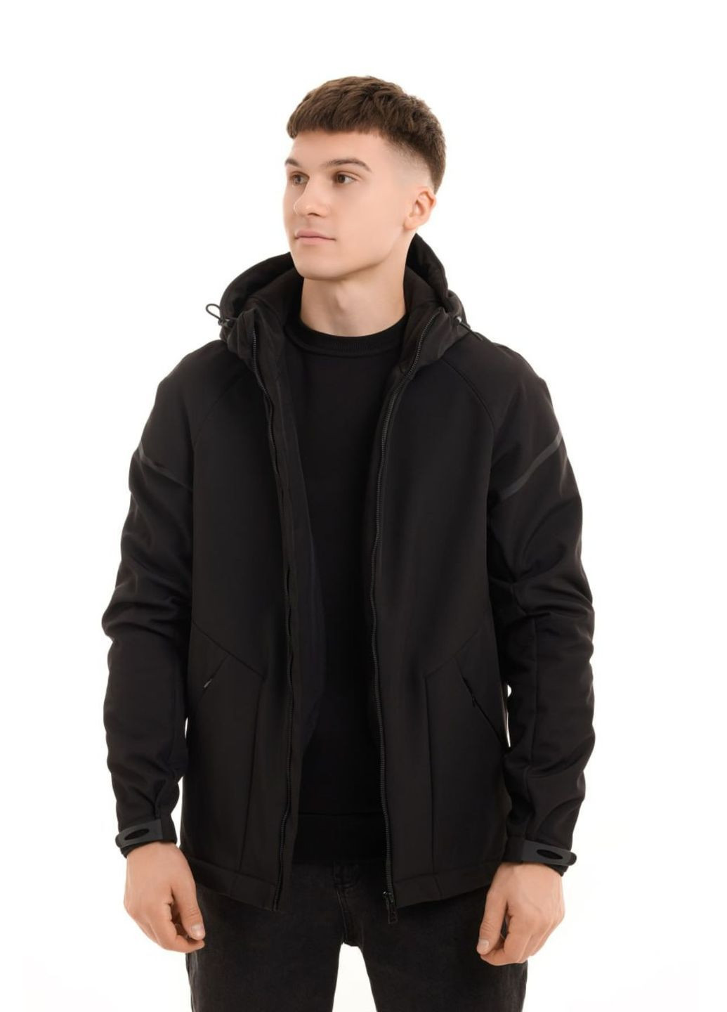 Чорна демісезонна чоловіча куртка No Brand