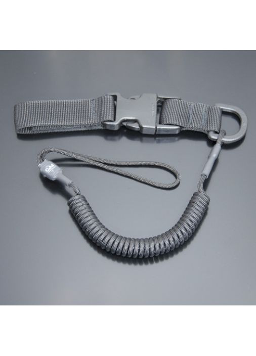 Страхувальний шнур (тренчик) комбінований з D-кільцем і фастексом, чорний No Brand (355796120)