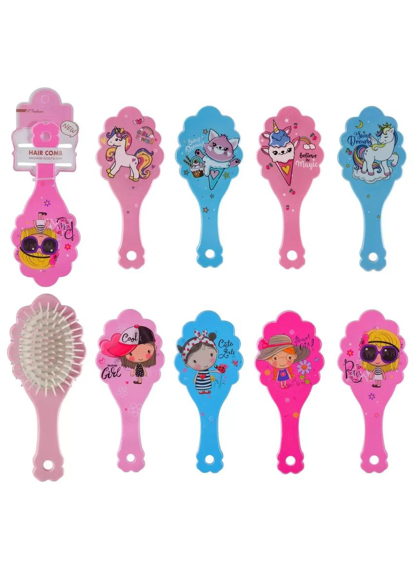 Расческа детская H2082 в ассортименте 8 видов, р-р 7,5*17,5 No Brand (362433537)