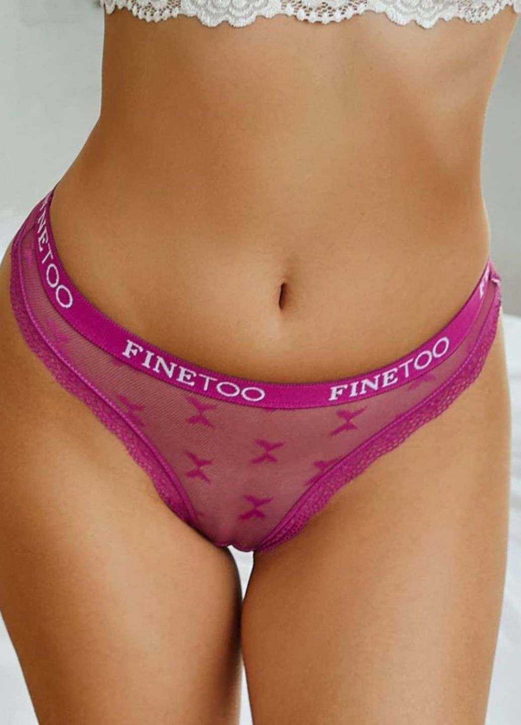 Женские кружевные трусики стринги Легкость (763-48) Finetoo (299398666)