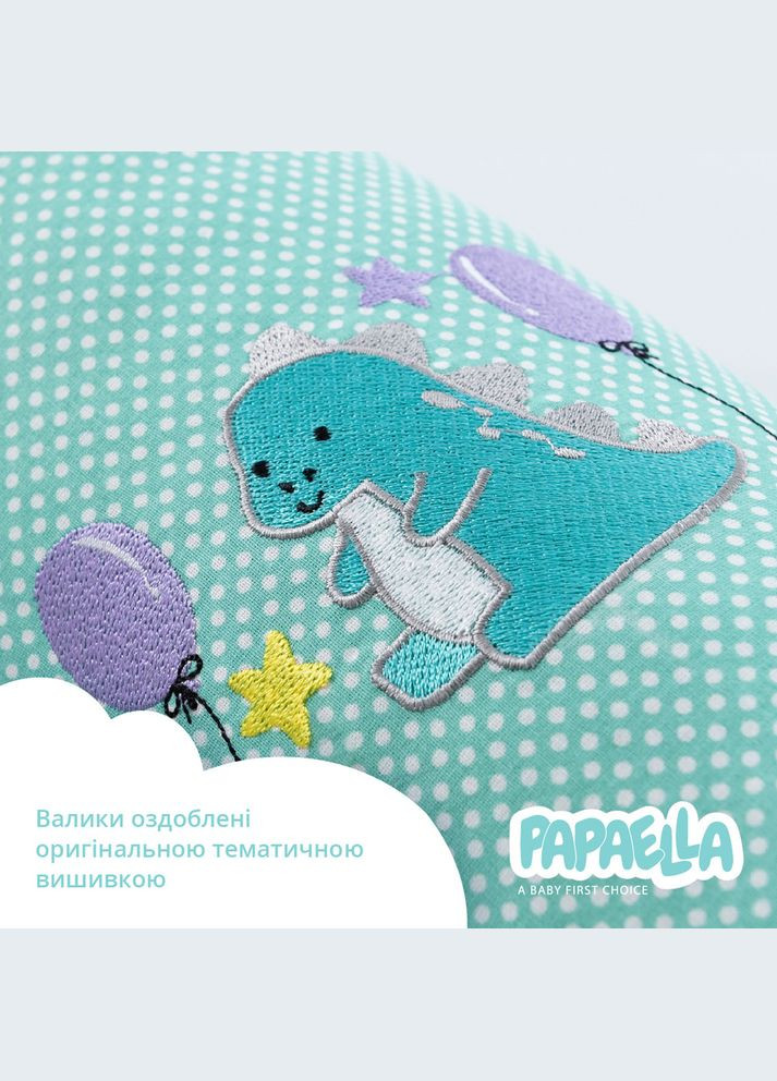 Бортик валик защитный мультифункциональный PAPAELLA 60х15 см, 120х15 см, детская кроватка, мята IDEIA (302975656)