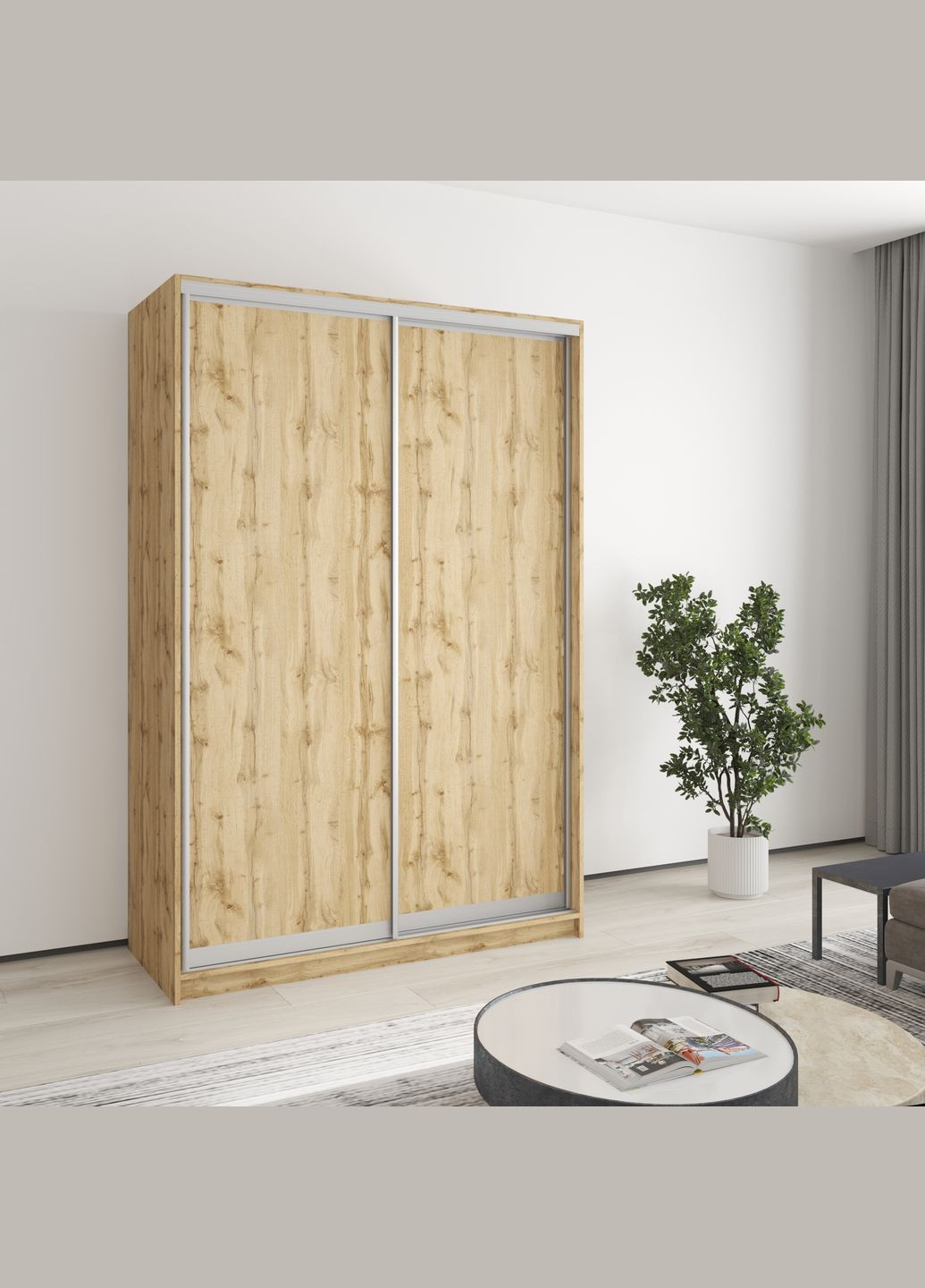 Шафа-купе дводверна Стандарт AL 2ДСП 140x60x210 см (MBS-3454) MebelStar (346289179)