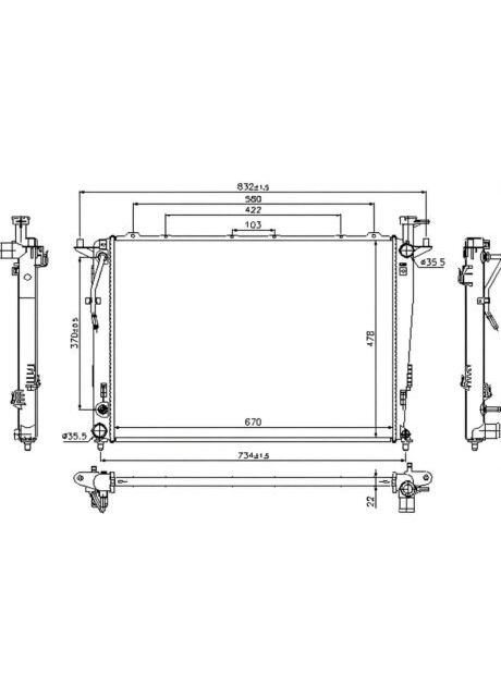 Радиатор охлаждения KIA SORENTO (10-) 2.4 GDI 66781 Nissens (366732999)