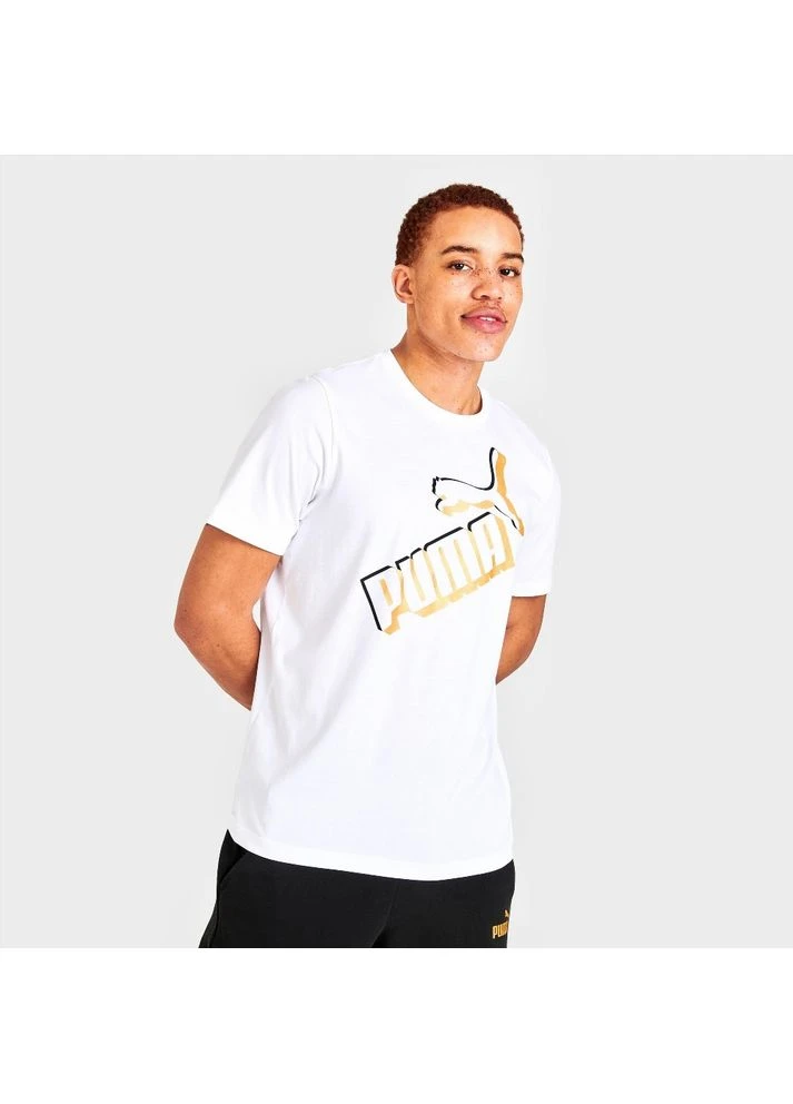 Біла футболка essentials+ big metallic logo t-shirt white 849866-02 Puma