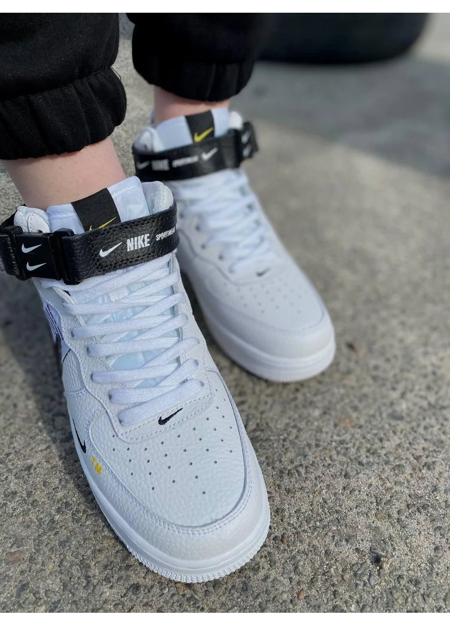 Білі літні кросівки nike air force 107lv8 ultra white black 3 найк аір форс No Brand