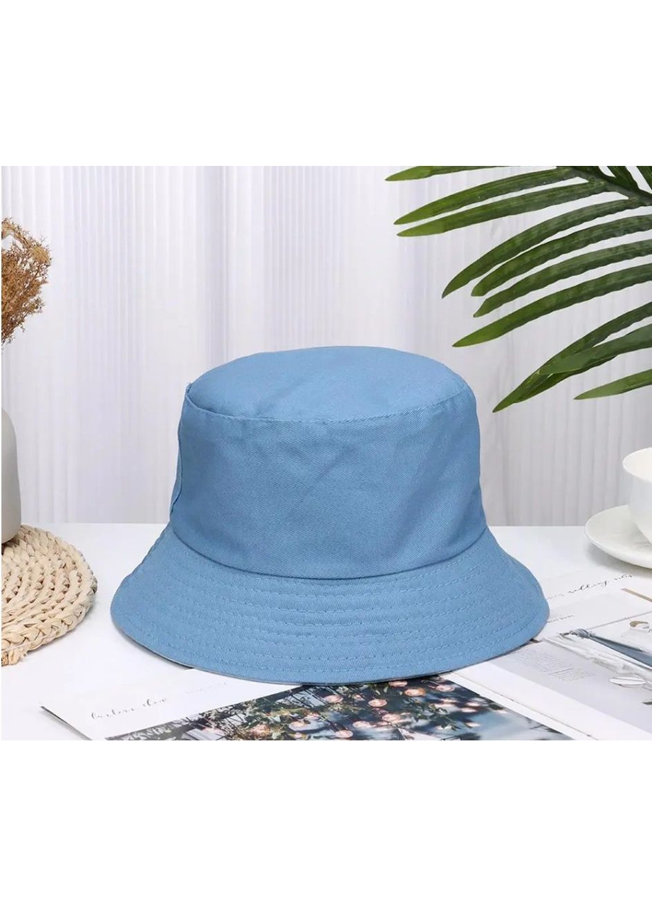 Жіноча панамка блакитна 100% бавовна літня легка дихаюча універсальна панама one size стильна для відпочинку No Brand (364859640)
