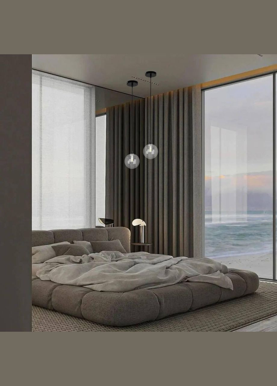 Подвес со стеклянным прозрачным 12см шаром BUBBLES (61-P120F-1 BK+CL) No Brand (370071653)