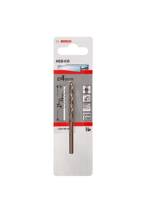Сверло Cobalt (HSS-СO, 4x75 мм) по металлу (20461) Bosch (295030663)