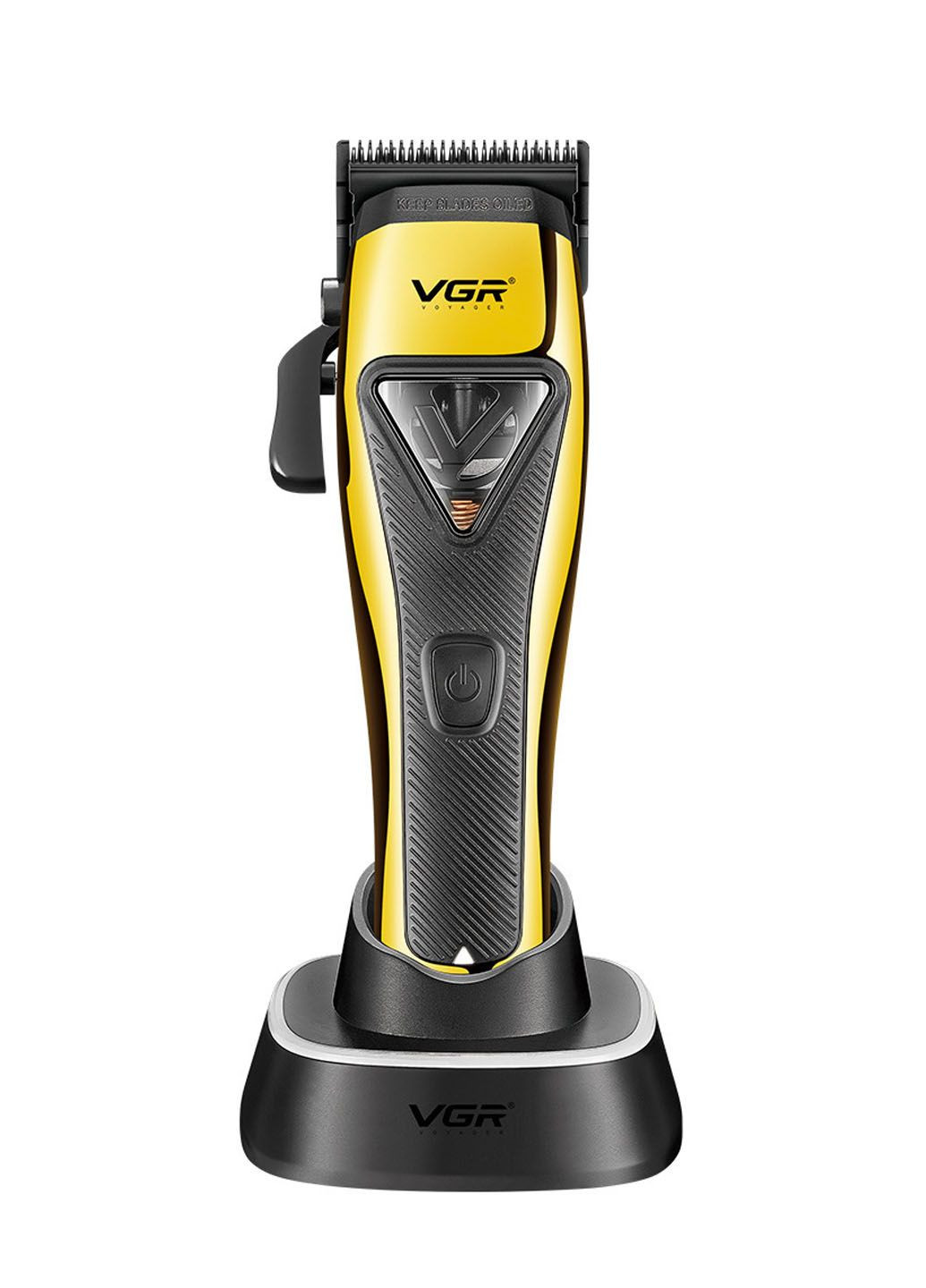Аккумуляторная машинка для стрижки — 6 магнитных насадок, LED-дисплей и подставка VGR V‑015 (348059037)