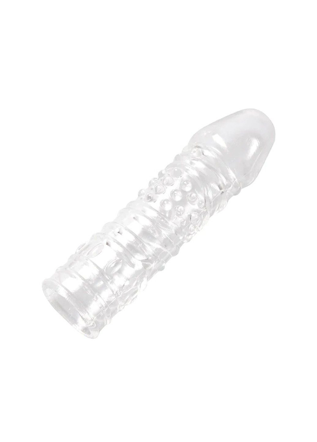 Силиконовая ребристая насадка на пенис Dragon We Love (284279592)