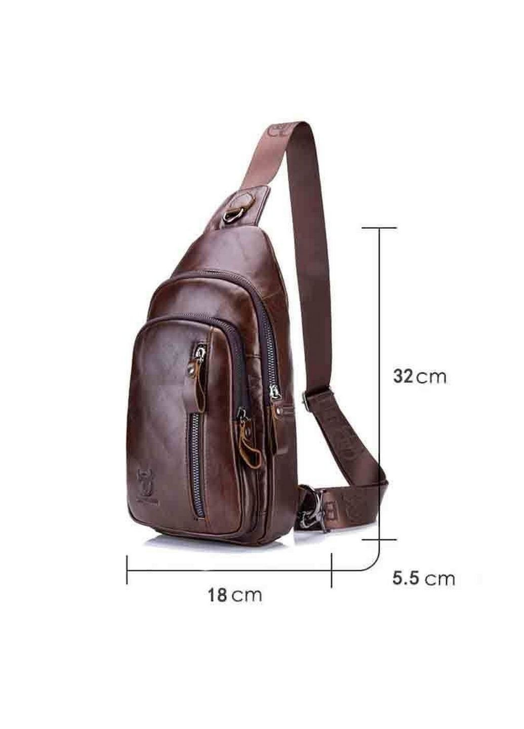 Кожаная сумка-слинг 32х18х5.5 см BULL (315872978)