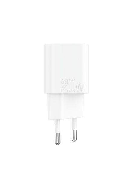 Зарядний пристрій — адаптер Silicone Power Plus 20 W (TypeC + USB) біле Proove (293945165)