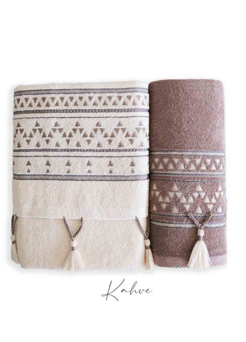 Набор махровых полотенец 2 шт. Keops Kahve Istanbul (345707546)