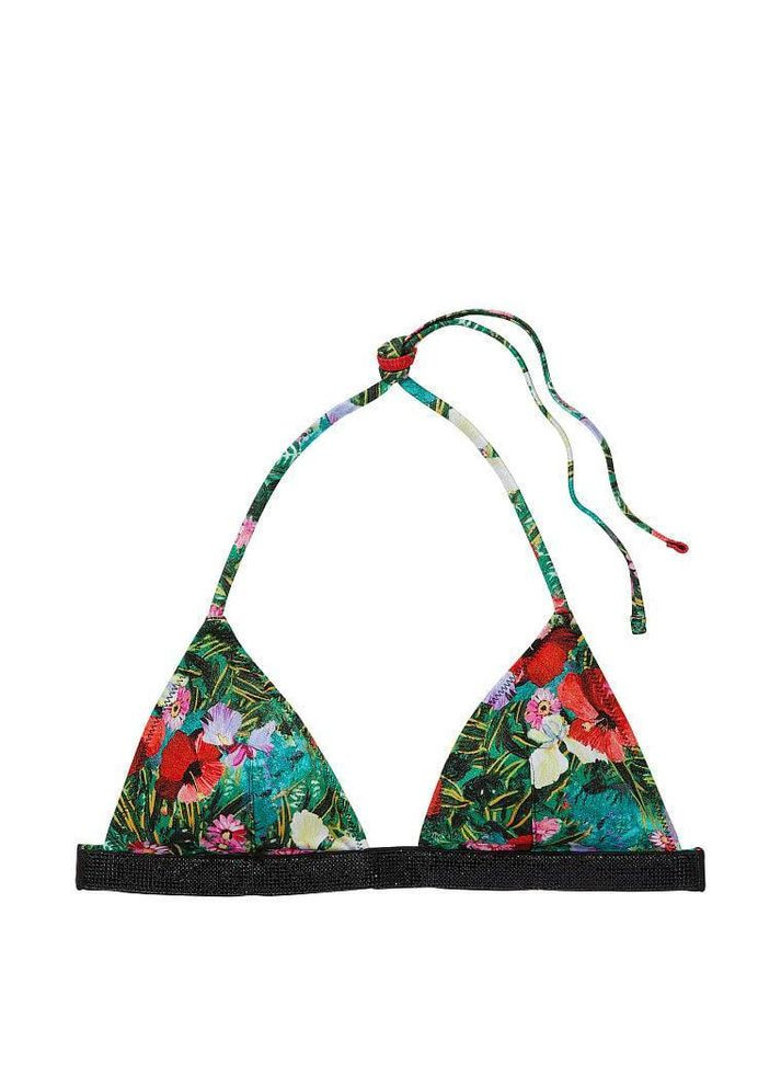 Комбинированный демисезонный купальник раздельный женский shine strap triangle bikini со стразами m цветочный Victoria's Secret