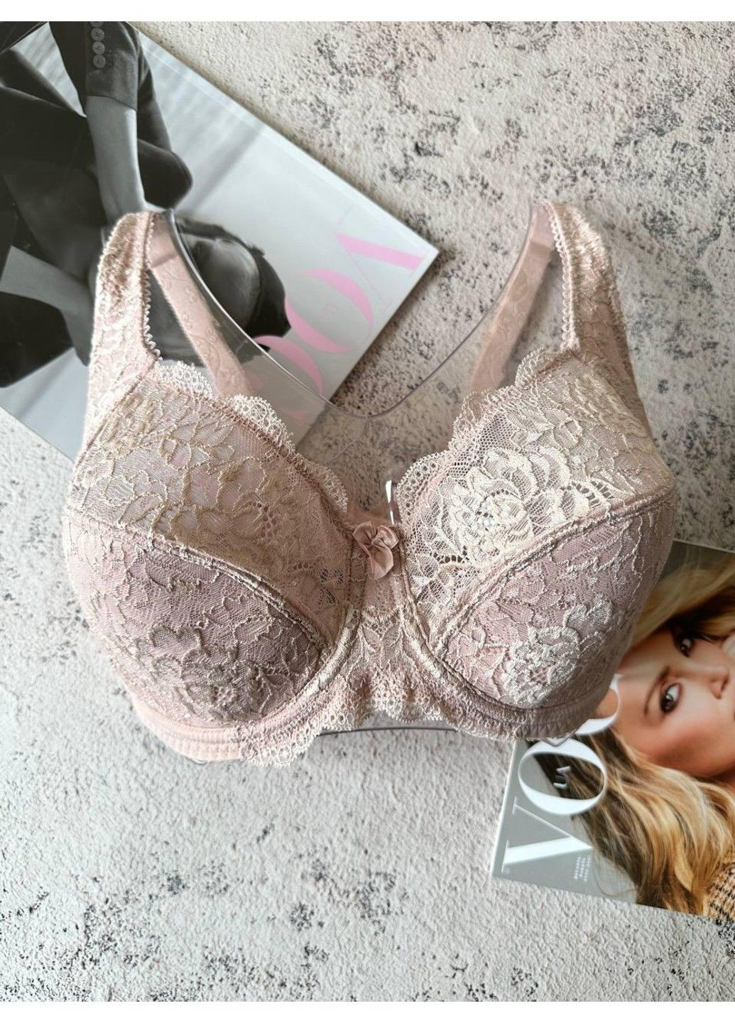 Пудровий бюстгальтер м'який на чашку d пудра Acousma