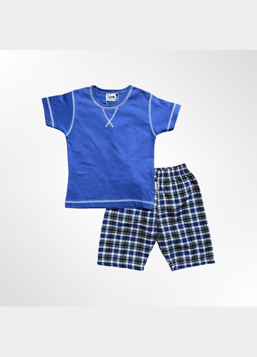 Синяя всесезон пижама детская (футболка+шорты) (турция) 2-3 года 98 см синий (1060) футболка + шорты Oztas