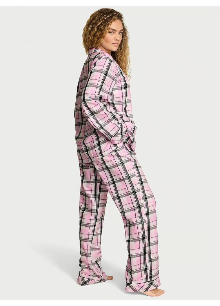 Рожева піжама фланелева вікторія сікрет flannel long pajama set Victoria's Secret
