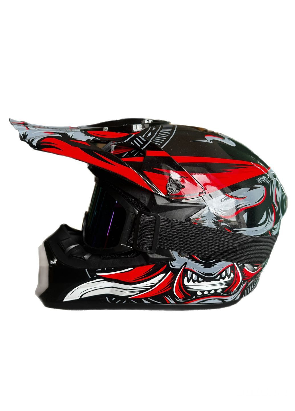 Эндуро кроссовый мотошлем Helmet Raging Bull Profi + очки Standard комплект No Brand (371647580)