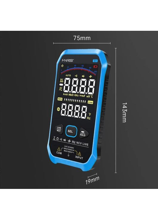 Умный цифровой мультиметр тестер S1 Fnirsi (362346370)