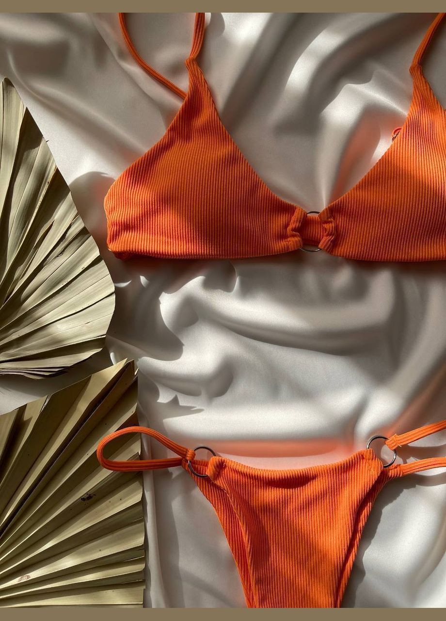 Помаранчевий літній купальник жіночий роздільний помаранчевий роздільний No Brand