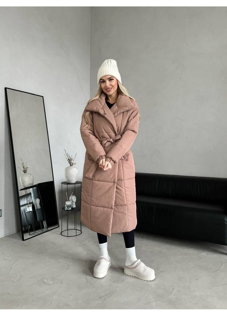Бежевое Женское зимнее пальто Osoblyva