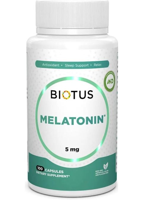 Мелатонин для улучшения сна Melatonin 5 мг 100 капс Biotus (357342271)