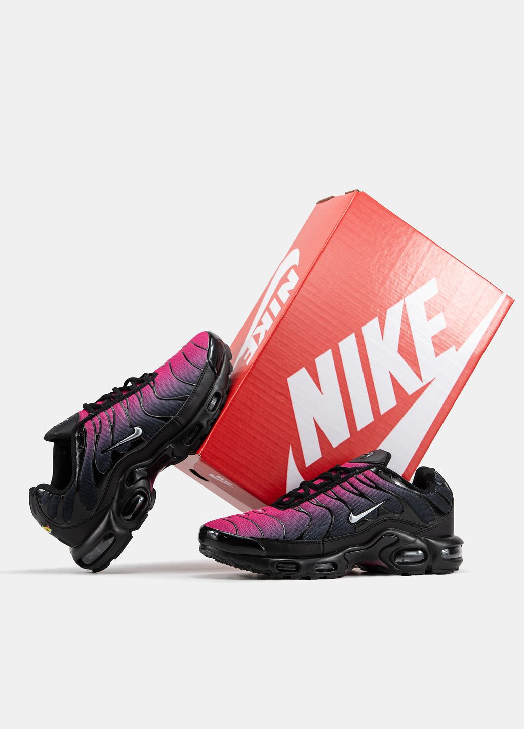 Рожеві Осінні кросівки чоловічі і жіночі nike air max tn plus pink black | найк аір макс тн плюс рожеві чорні No Brand