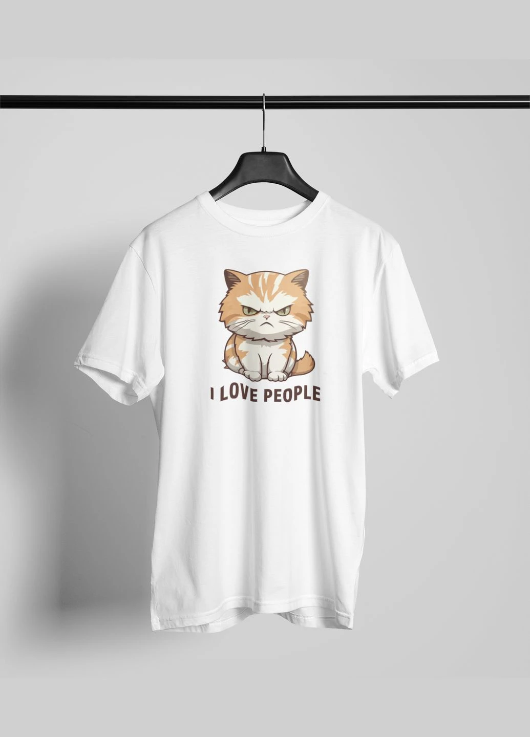 Футболка женская с принтом "I Love People" белая - - (386973372)