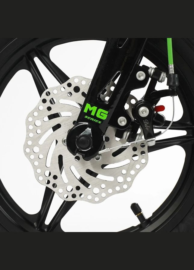 Велосипед Connect двоколісний 14 дюймів з додатковими колесами Салатовий (MG-14155) Corso (316259367)