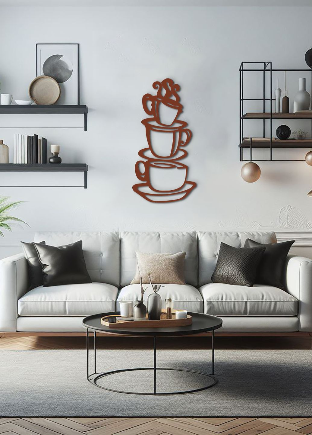 Декоративне панно з дерева, настінний декор для дому "Добра кава ", картина лофт 60х30 см Woodyard (291843243)