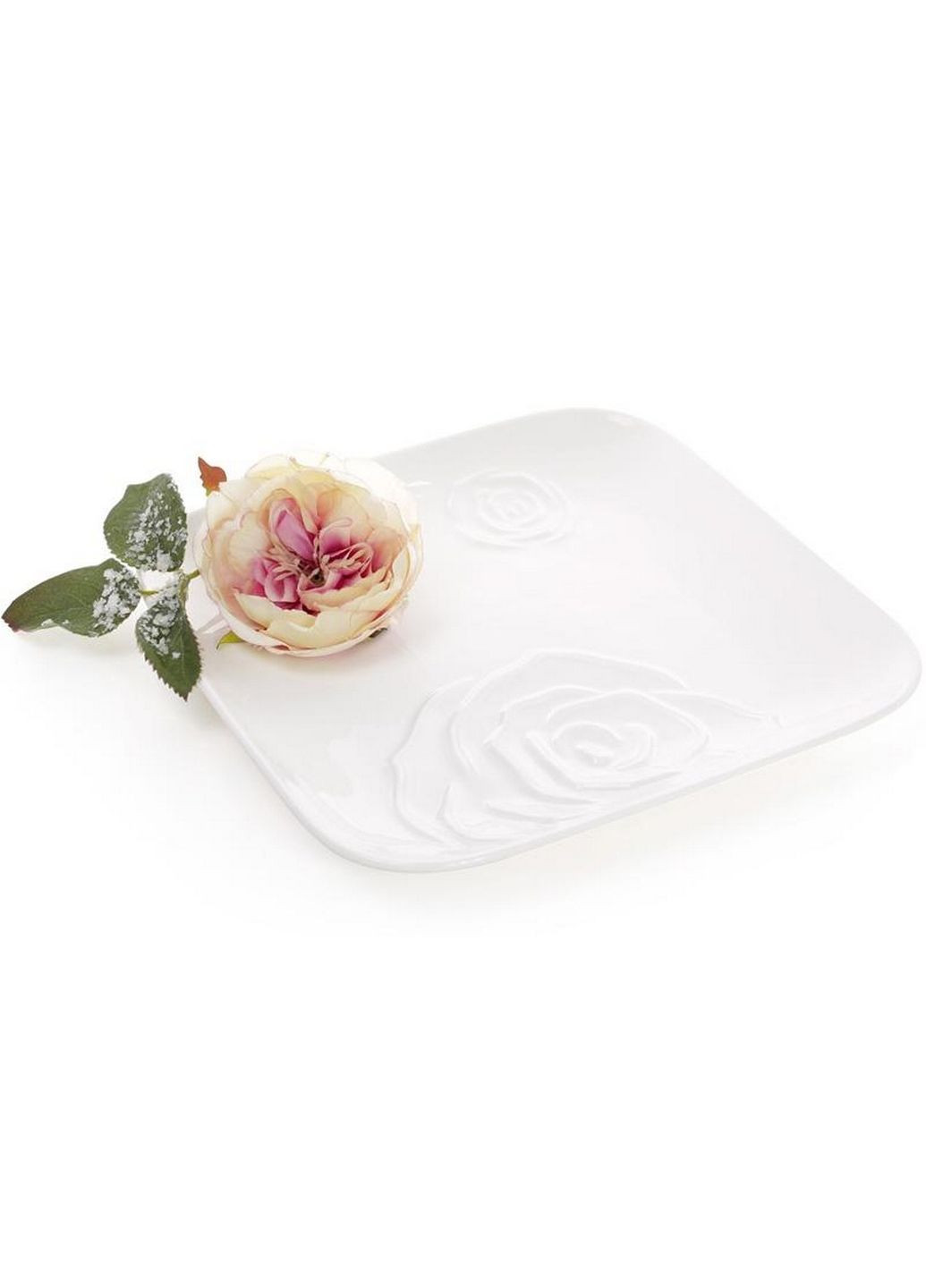 Набір 3 порцелянові обідні тарілки "white rose" порцеляна Bona (282590959)