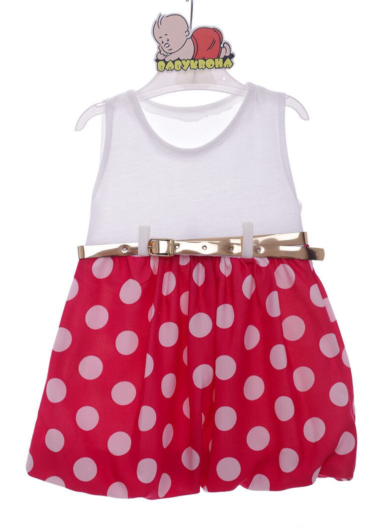 Розовое платье летнее трикотажное с болеро в горох розовое 110 см (38331) BABYKROHA (323469557)