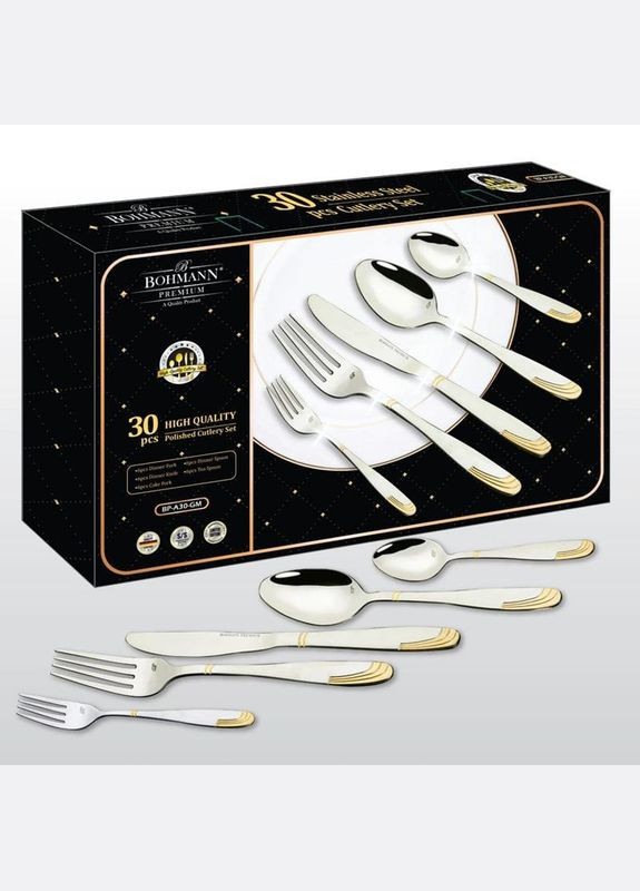 Набір столових приладів BP-A30-GM 30 предметів Bohmann (364755684)