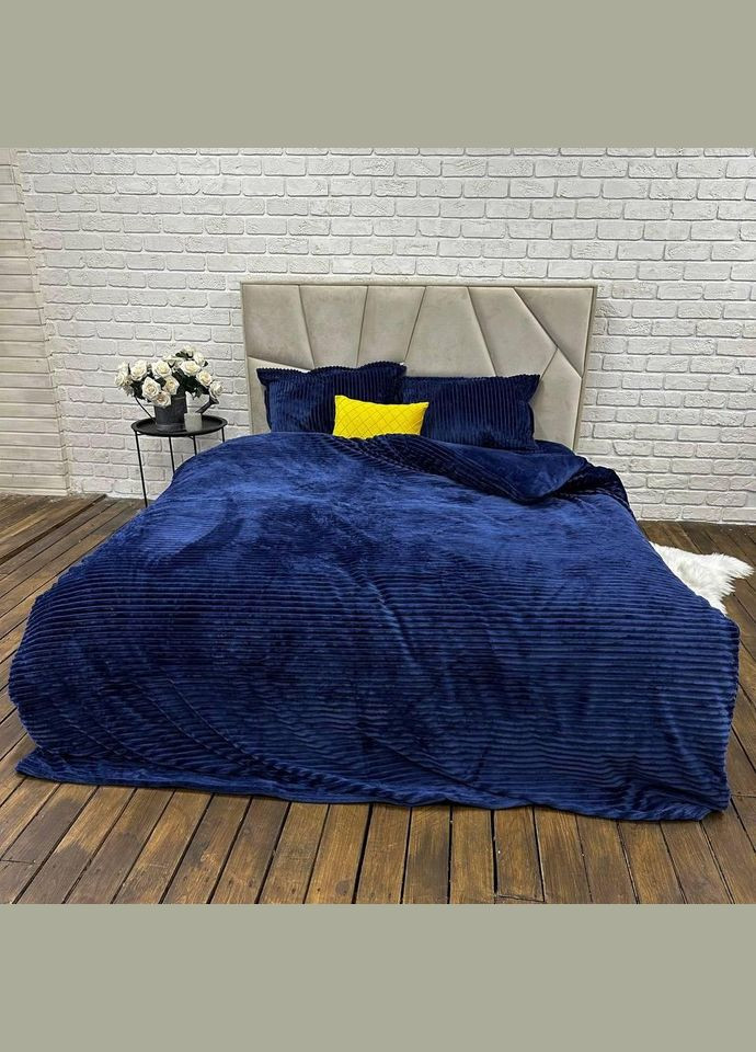 Постільна білизна плюшева два підковдри Сімейний Синій (П4К-mur-sharp-size-009-03) No Brand (308754873)