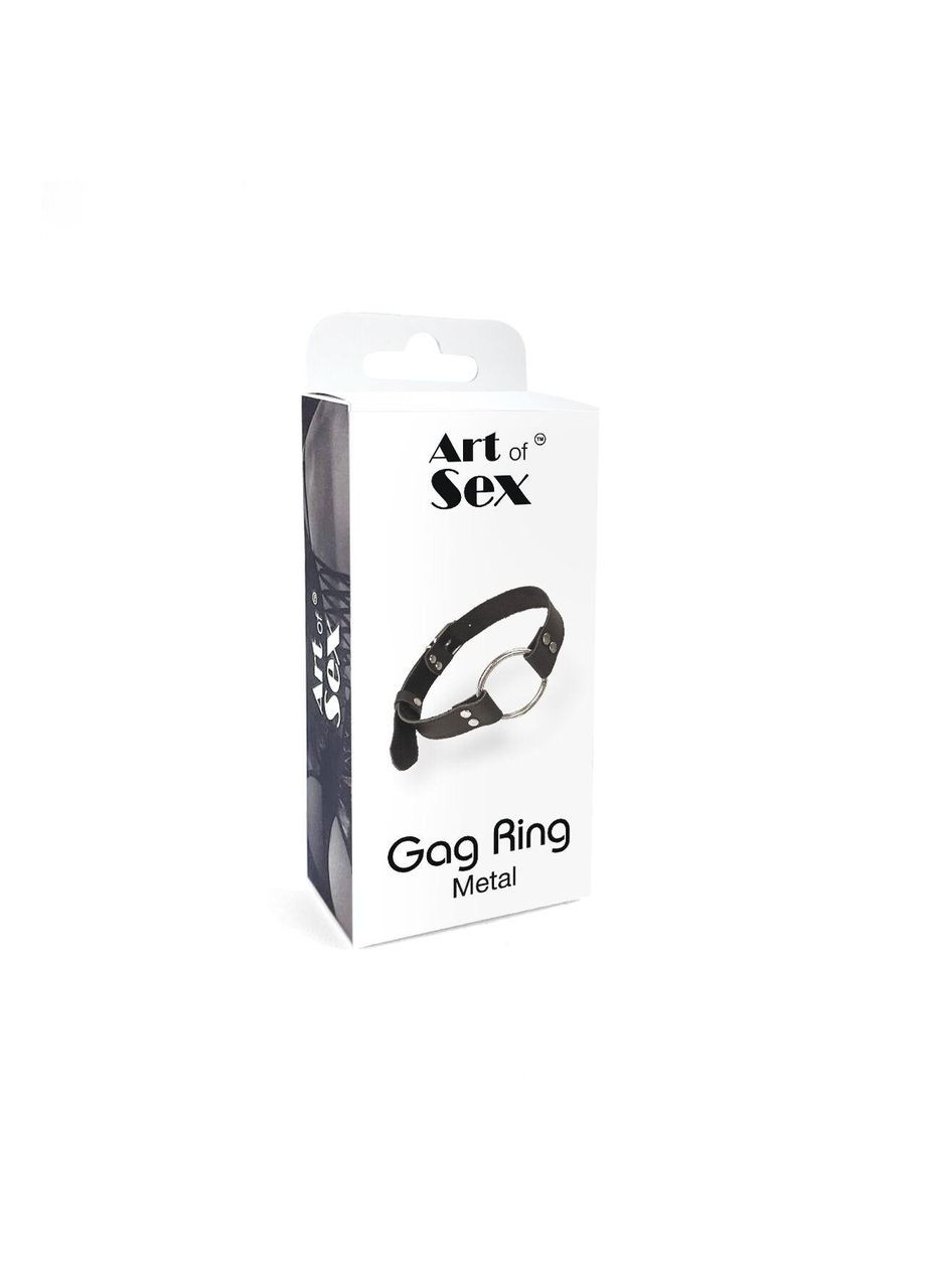 Капелюх металеве кільце з натуральної шкіри Art of Sex — Gag Ring Metal, Чорний No Brand (303896322)