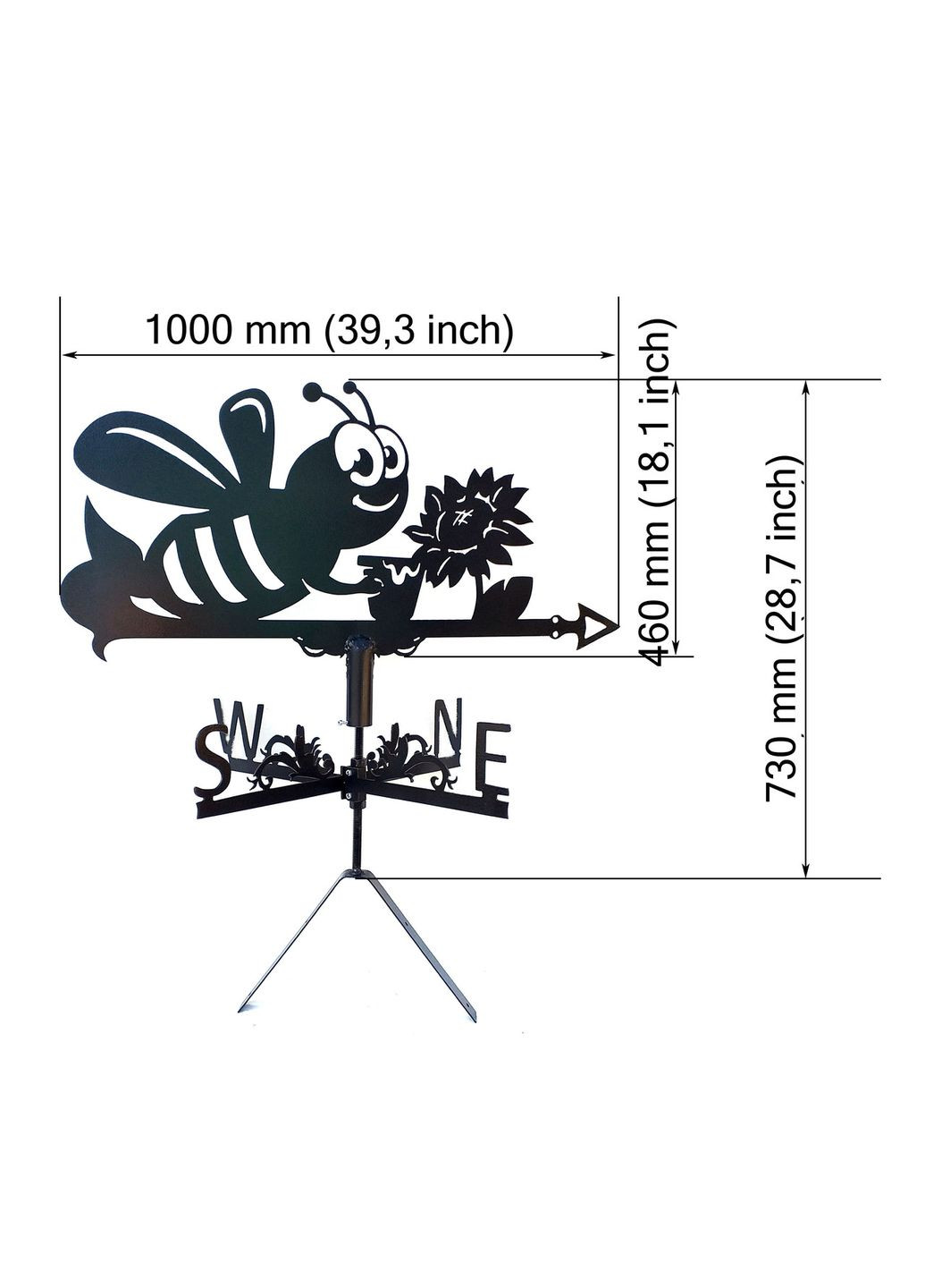 Флюгер на будинок Бджола, флюгер на дах з металу 3 мм. No Brand (368896433)