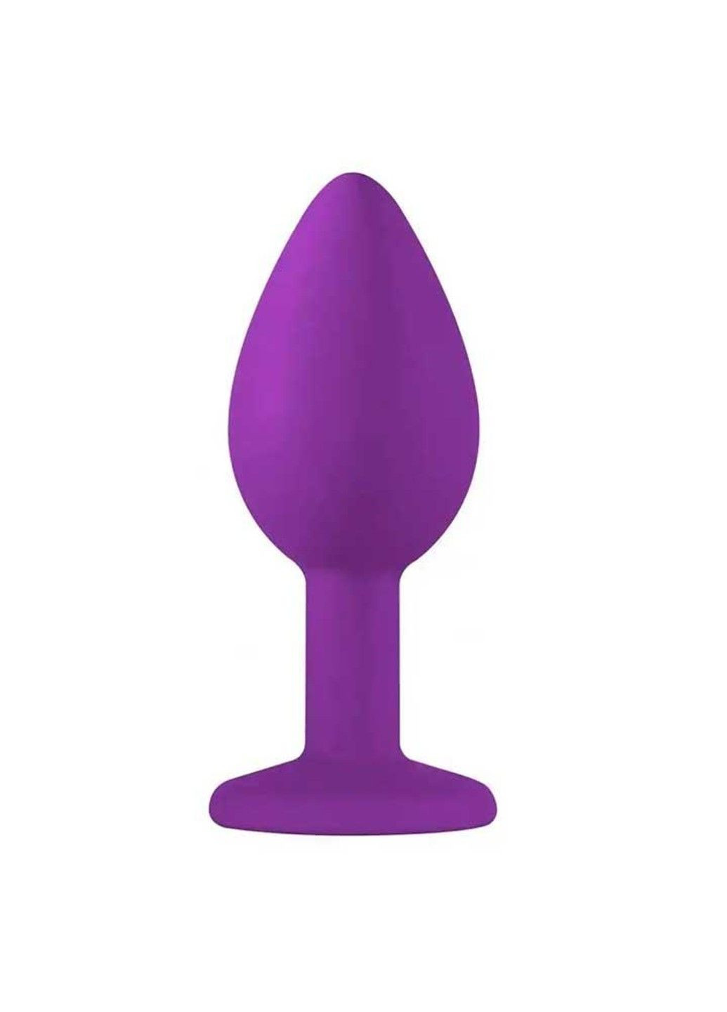 Фиолетовая силиконовая анальная пробка с кристаллом - 2.7*7 см – Анальные игрушки No Brand (288538971)