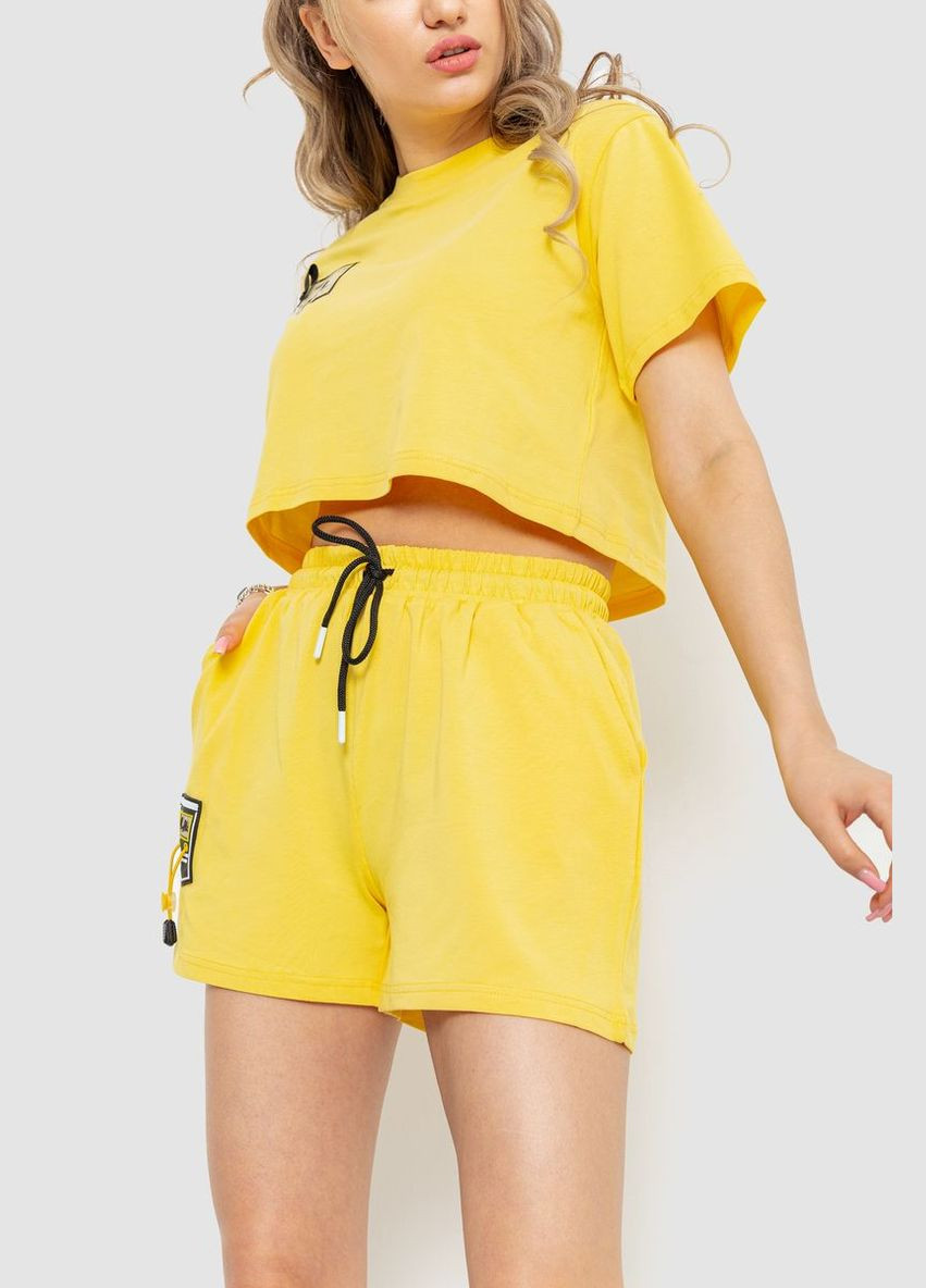 Костюм женский повседневный футболка+шорты, цвет желтый, Ager (266815878)