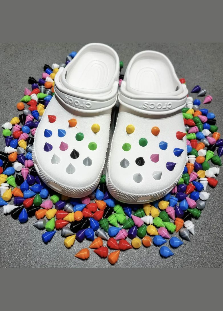 Джибитсы на кроксы Jibbitz "Шипы" / Украшения значки на обувь 26 шт. разные цвета UA3D (303356190)