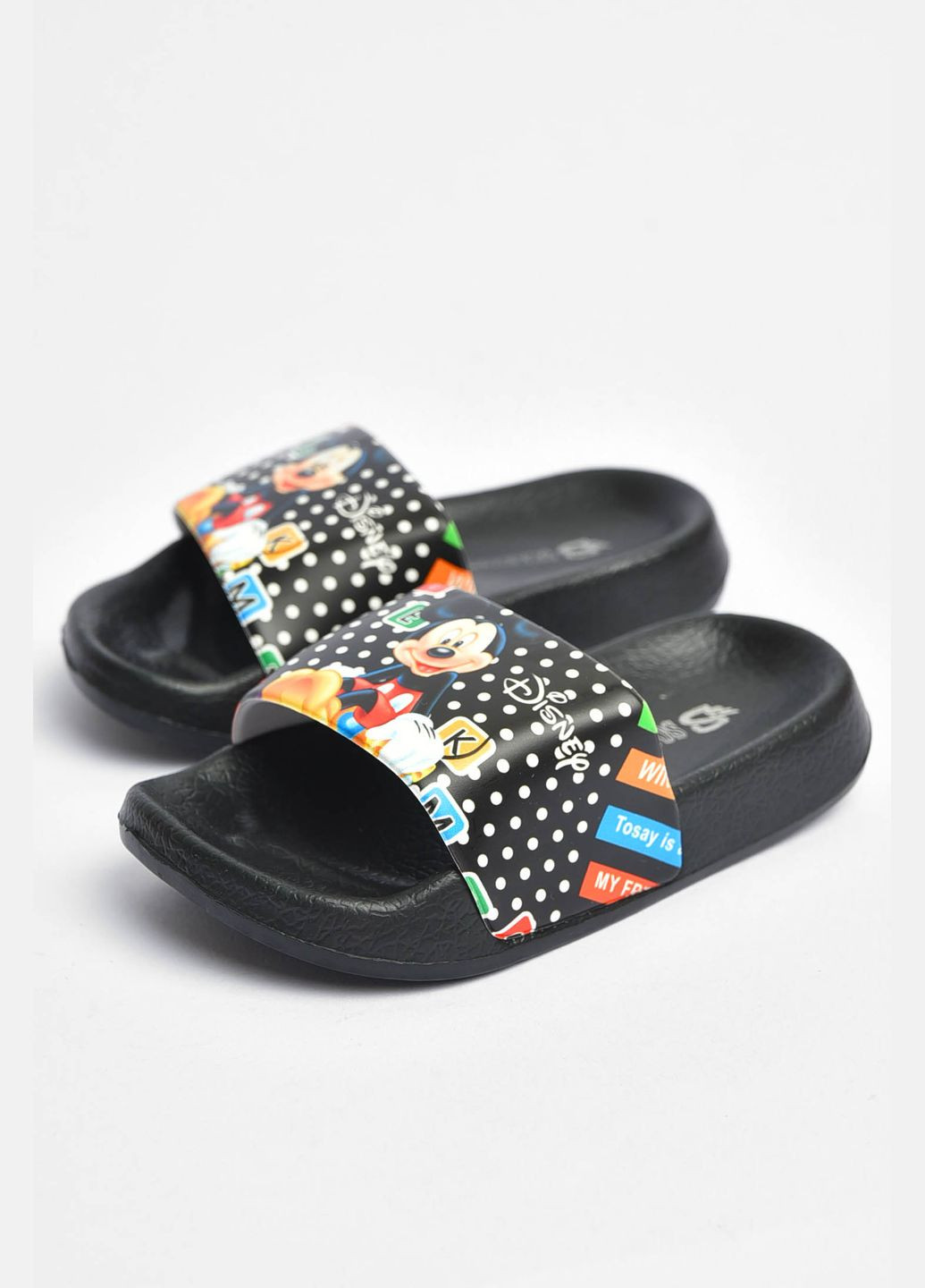 Шльопанці дитячі чорного кольору Let's Shop (332565005)
