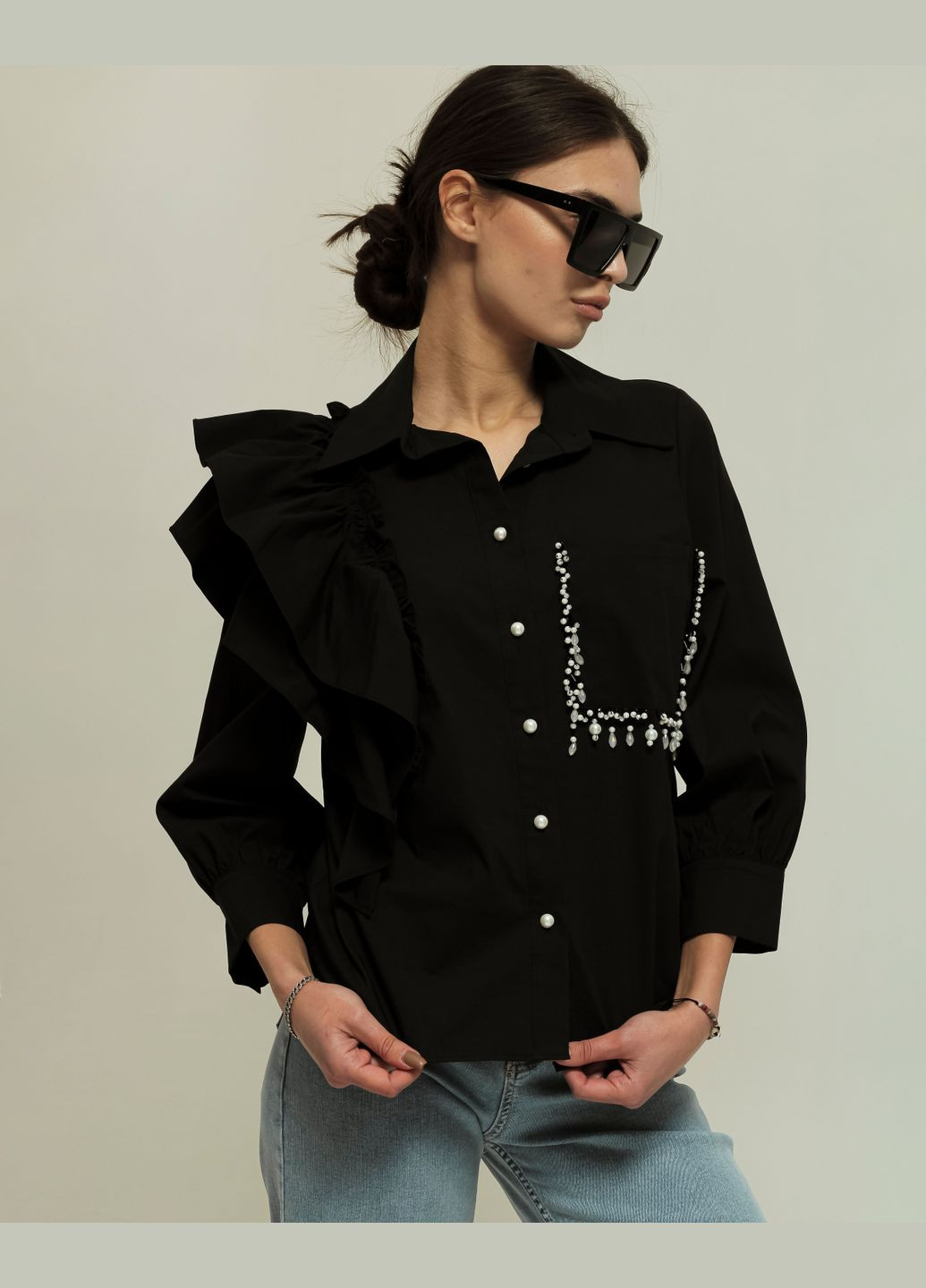 Чёрная блуза Of White