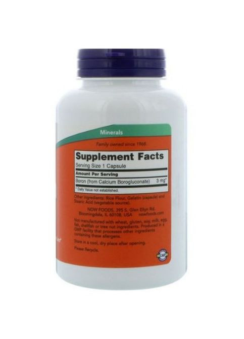 Boron 3 mg 250 Caps Now Foods (364894826)