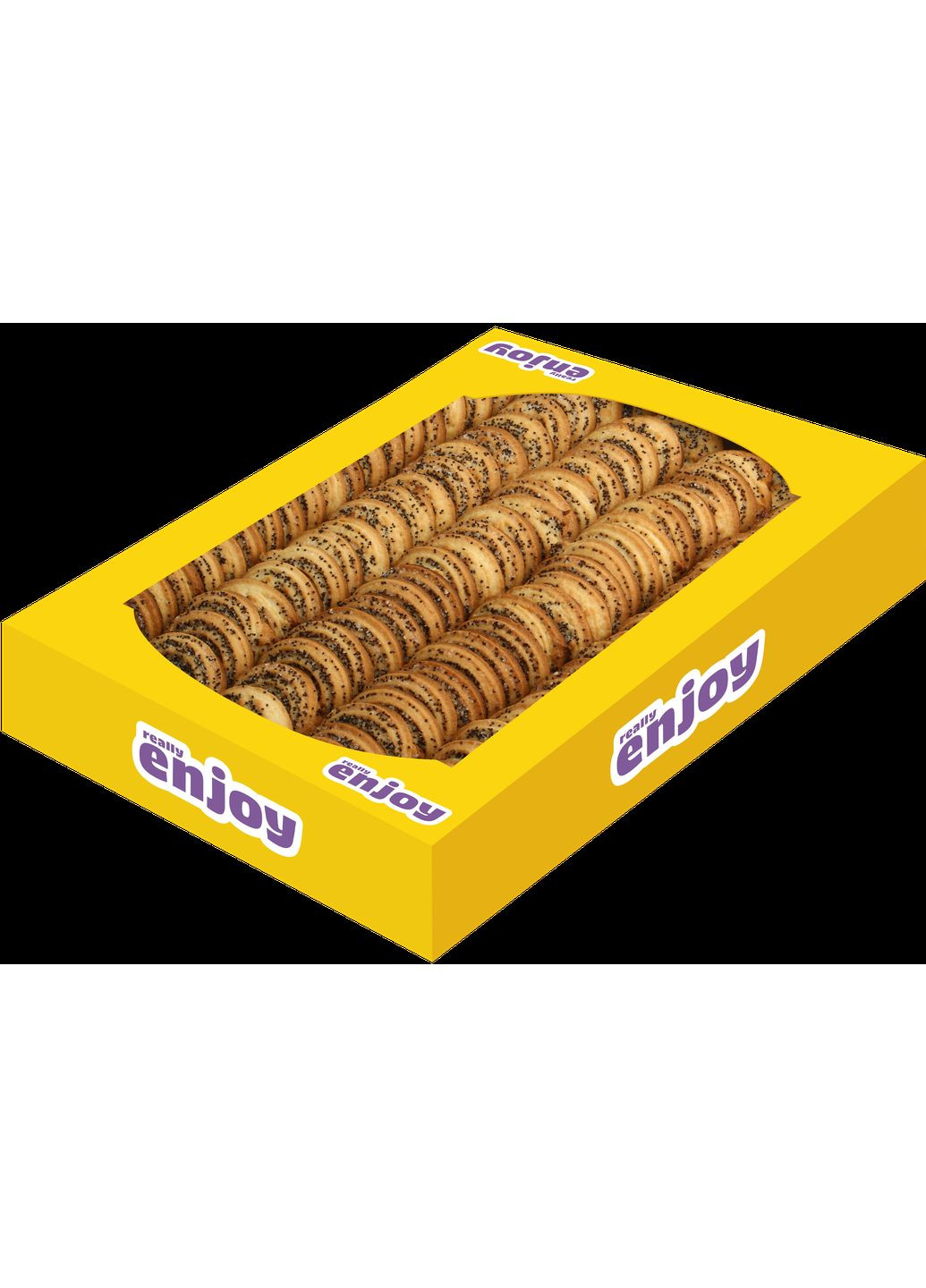 Песочное печенье Кольца украшено маком и кристалликами сахара 1,6кг TM Really ENJOY (302316197)