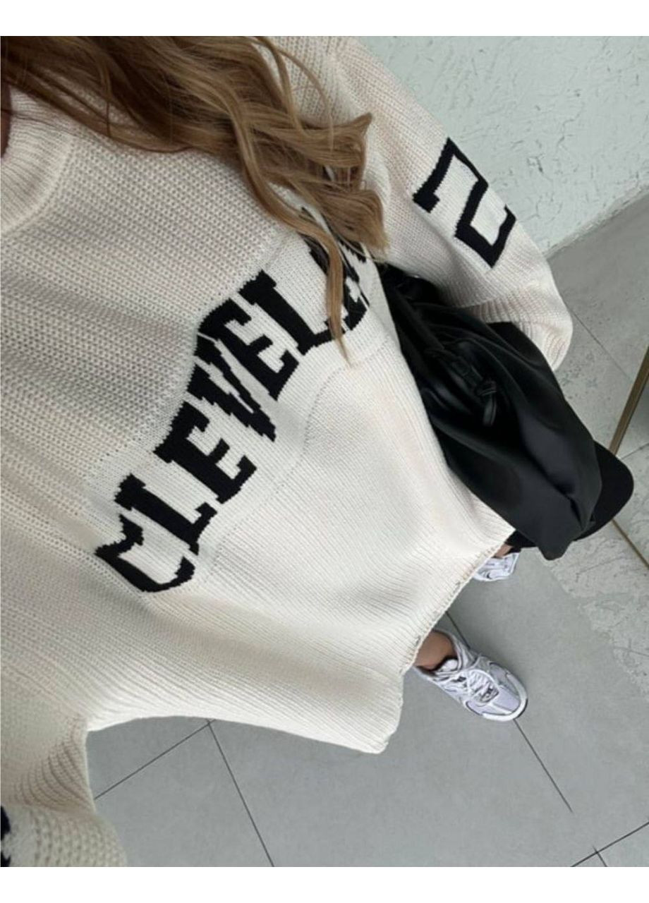 Молочный демисезонный удлиненный стильный свитер 🔥замер в описании GD/GL Модний простір