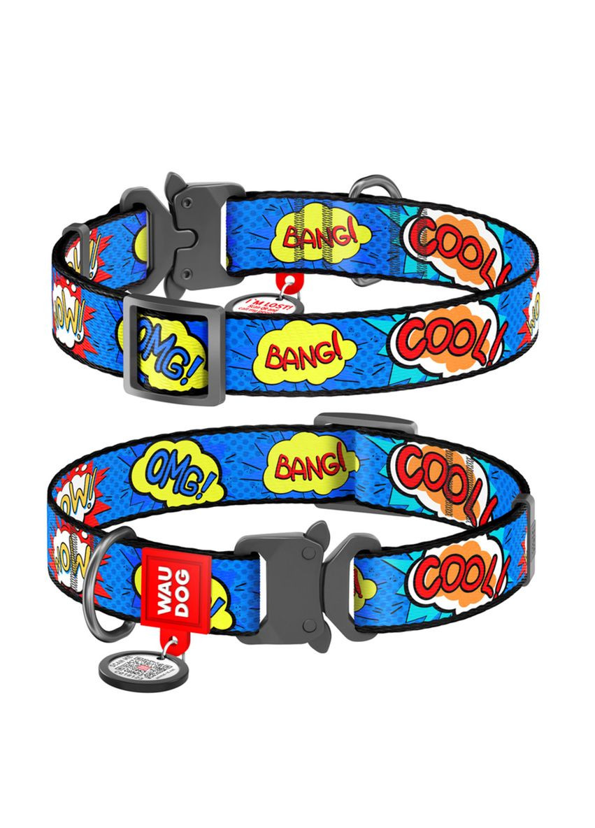 Нашийник для собак нейлоновий Nylon з QR паспортом, Ш 25 мм, Дов 37-58 см WAUDOG (322642892)