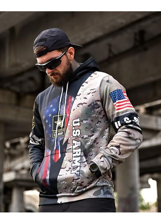 Тактичне чоловіче худі на флісі U.S. ARMY сине No Brand (364188841)