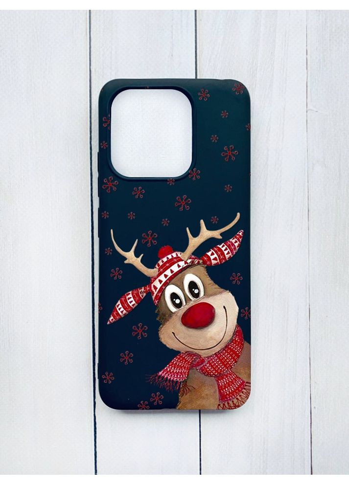 Матовий чохол на Xiaomi Redmi 12C Чорний Зимове оленятко (принт 149) CASE CONTROL (362970680)